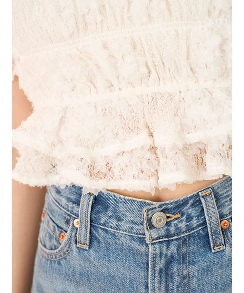 カットレースシャーリングブラウス （CGRY） SNIDEL｜カットレースシャーリングブラウス | Rakuten Fashion
