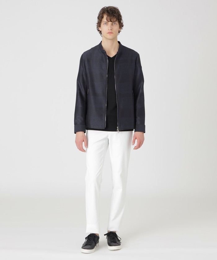 シャドークレストブリッジチェックカラミライダースブルゾン(508035624