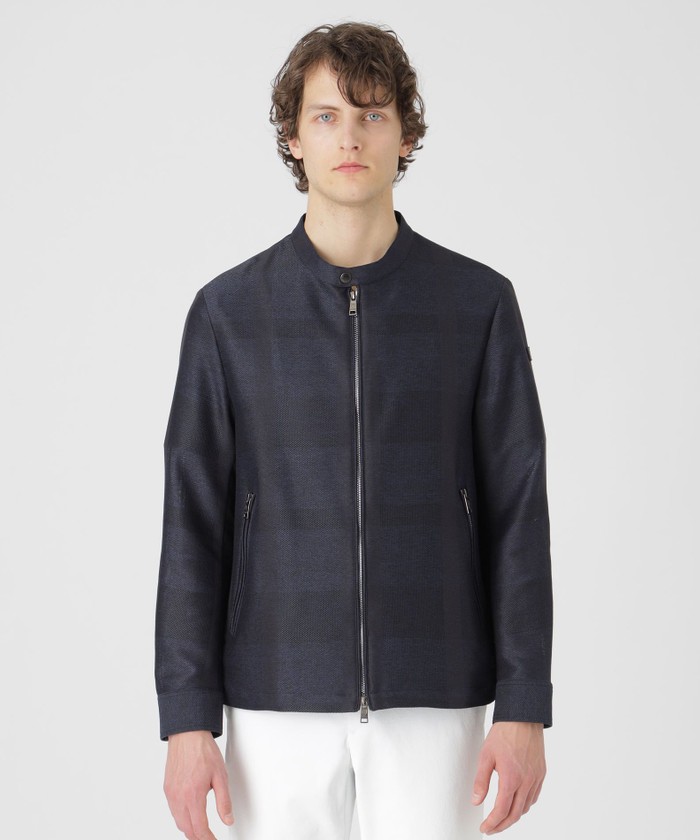 シャドークレストブリッジチェックカラミライダースブルゾン(508035624