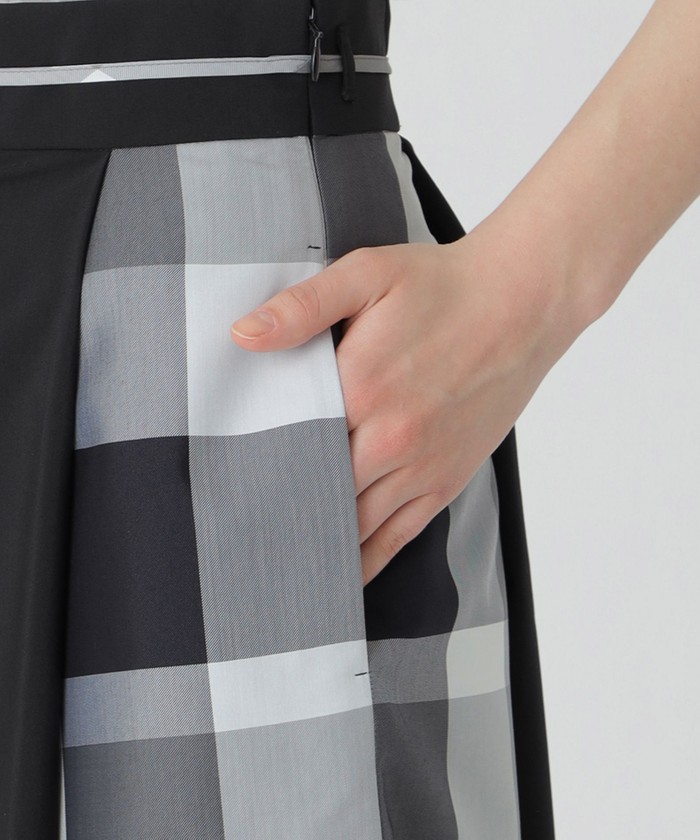 新品BLUE LABEL CRESTBRIDGEパーシャルチェックスカート 36 パーシャルチェックスカート（55S11535＿＿） | BLUE