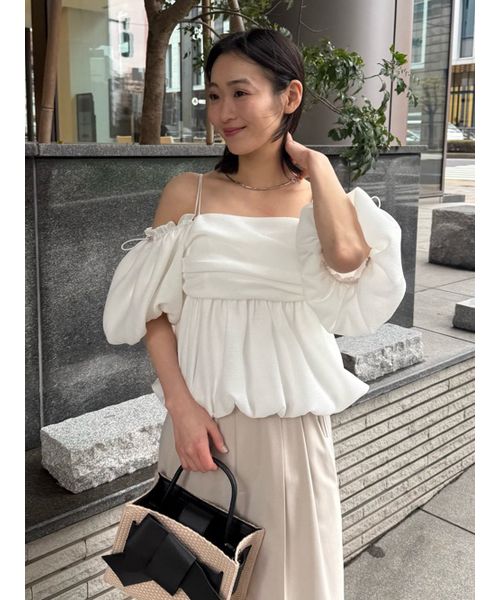 3wayオフショルパフスリーブブラウス／ウォッシャブル(508090946