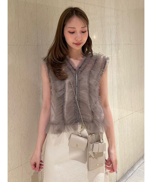 Fray I.D ラッフルチュールノースリブラウス FRAY I.D｜ラッフルチュールノースリブラウス | Rakuten Fashion