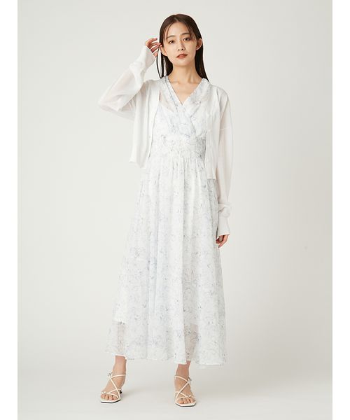 ラインフラワープリントカシュワンピース ラインフラワープリントカシュワンピース | フレイ アイディー
