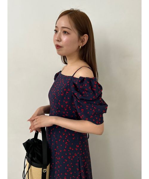 フルーツプリント2wayワンピース FRAY I.D｜フルーツプリント2wayオフショルワンピース | Rakuten