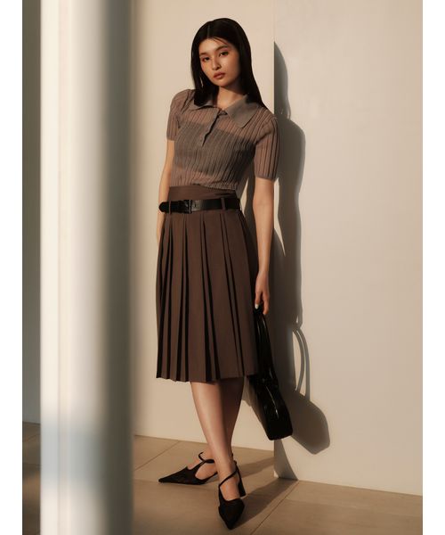 ★最終値下げ★新品タグ付　シルクブレンドシアーリブニットポロ FRAY I.D｜シルクブレンドシアーリブニットポロ | Rakuten