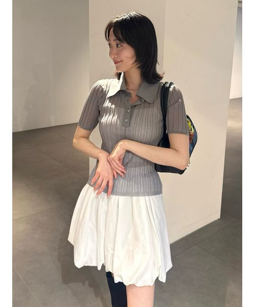 ★最終値下げ★新品タグ付　シルクブレンドシアーリブニットポロ FRAY I.D｜シルクブレンドシアーリブニットポロ | Rakuten