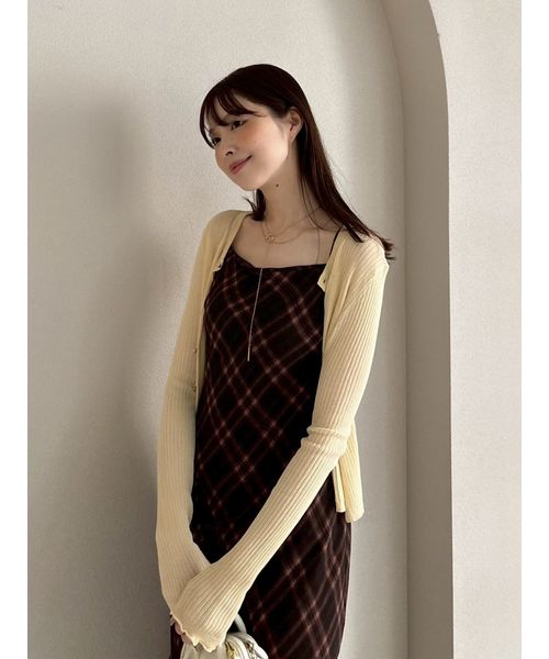 レーヨンシフォンラッフルプリントキャミワンピ(508090962