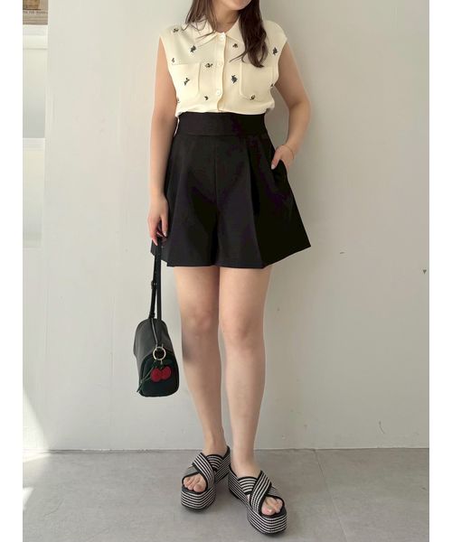 トゥララ　キュロット LADY LIKE パンツ ツータック入りキュロットパンツ レディース