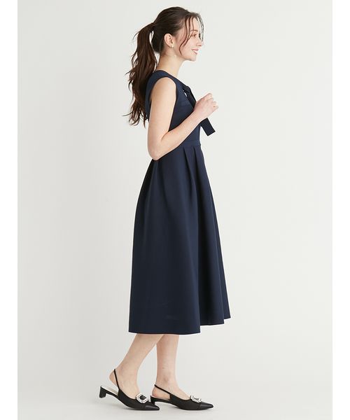 CELFORD / ボウタイノースリーブニットワンピース　白 CELFORD｜ボウタイノースリーブニットワンピース | Rakuten
