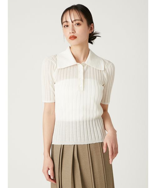 ★最終値下げ★新品タグ付　シルクブレンドシアーリブニットポロ FRAY I.D ポロシャツ ポロ シルクブレンドシアーリブニットポロ