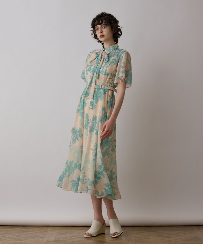 シャドーフラワープリントワンピース(508115328)｜阪急百貨店