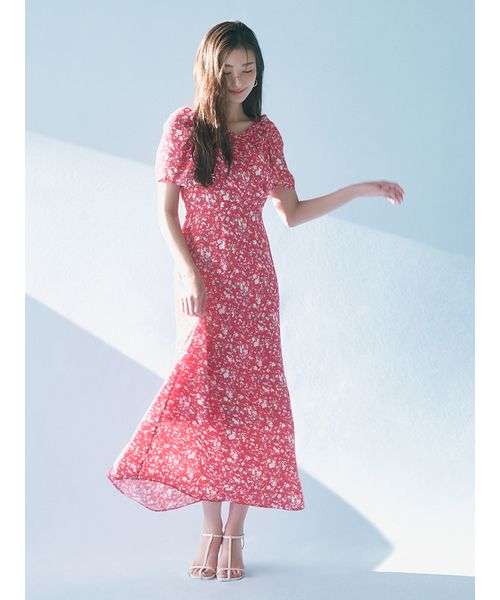 スナイデル　レーヨンカシュクールプリントワンピース スナイデル SNIDEL 【00サイズあり】レーヨンカシュクール