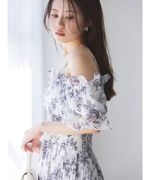 SNIDEL Sustainable オフショルギャザーワンピース yel_1 即完 SNIDEL Sustainableオフショルギャザーワンピース イエロー