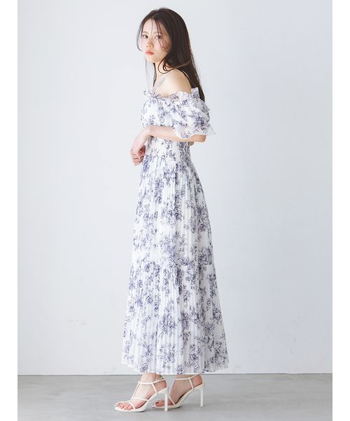 SNIDEL Sustainable オフショルギャザーワンピース yel_1 Sustainableオフショルギャザーワンピース(マキシ・ロング