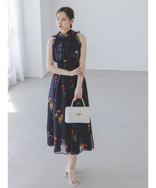 snidel バックリボンシフォンワンピース バックリボンシフォンワンピース（マキシ丈/ロングワンピース