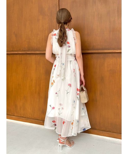 snidel （スナイデル）バックリボンシフォンワンピース 25春夏