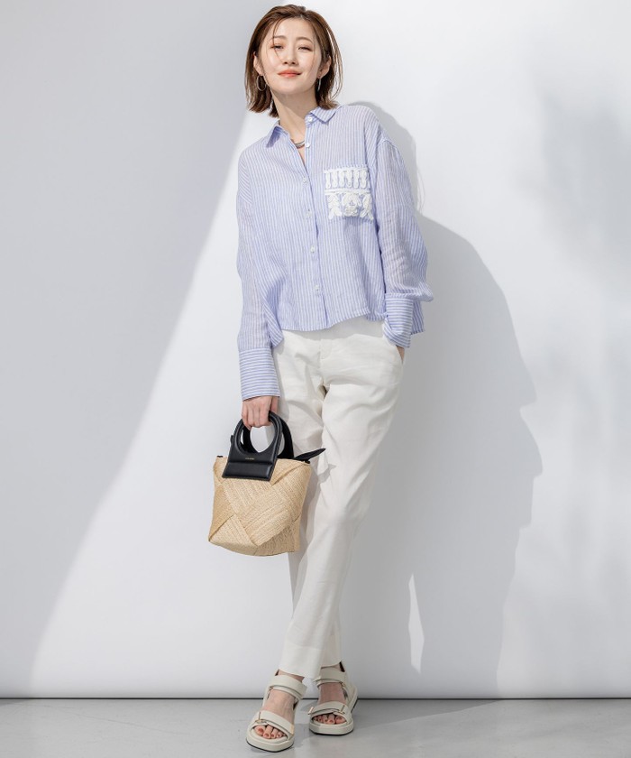 洗える】LIBECO クロップド シャツ(508129908)｜阪急百貨店公式通販