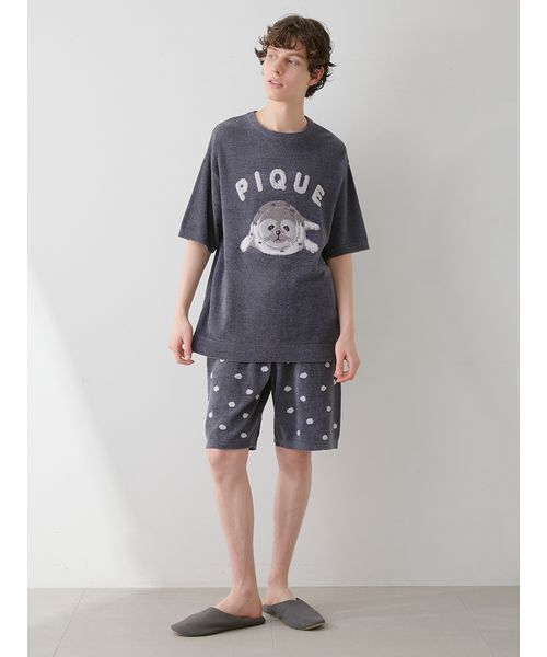 HOMME】あざらしジャガードプルオーバー&ショートパンツセット