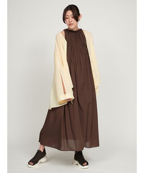 新品未使用emmi atelier ワッシャーフレアーワンピース　ブラウン ワッシャーフレアーワンピース(508100841)｜阪急百貨店公式通販