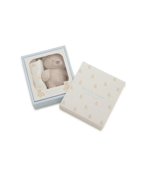 ラッピング済み】【BABY】ベアぬいぐるみ&スタイ2点セット ギフトBOX
