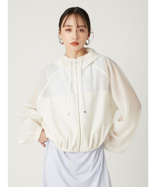 フレイアイディー×PUMA★シアーオーガンジーショートブルゾン PUMA】シアーオーガンジーショートブルゾン(508144494)｜阪急