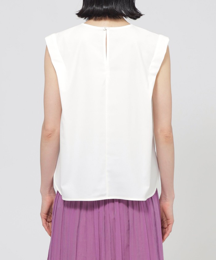 L】【ウォッシャブル】トリコットタックデザインカットソー