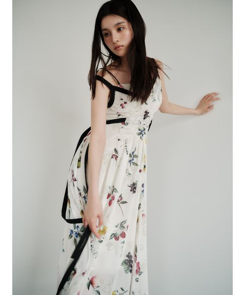 美品★エムズグレイシー★フルーツプリント ワンピース リボン エムズグレイシー ワンピース通販 | 中古ブランド古着 | ビー