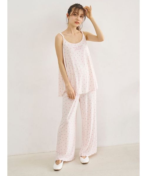 ジェラートピケ ロゴメローTシャツ× ハート柄ロングパンツ　セット ジェラートピケ ロゴメローTシャツ× ハート柄ロングパンツ セット