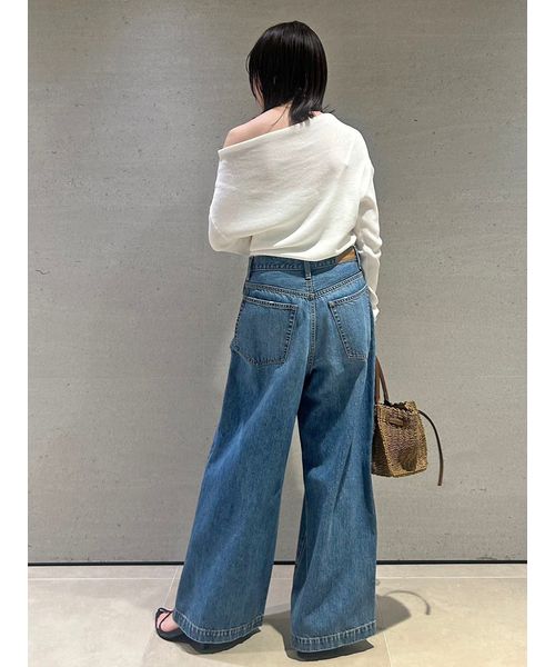 WEB限定00サイズ】ルーズフィットタックバギーデニムパンツ