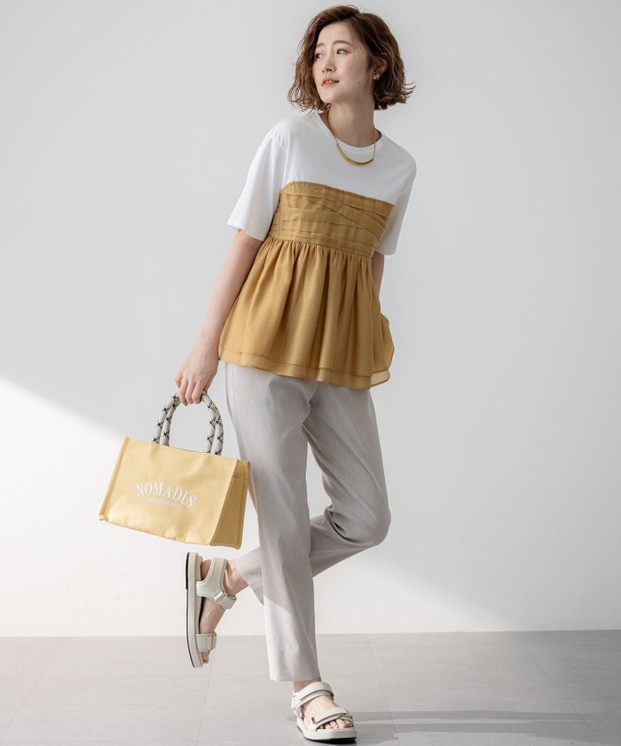 WEB&一部店舗限定カラーあり】オーガンジービスチェコンビ カットソー