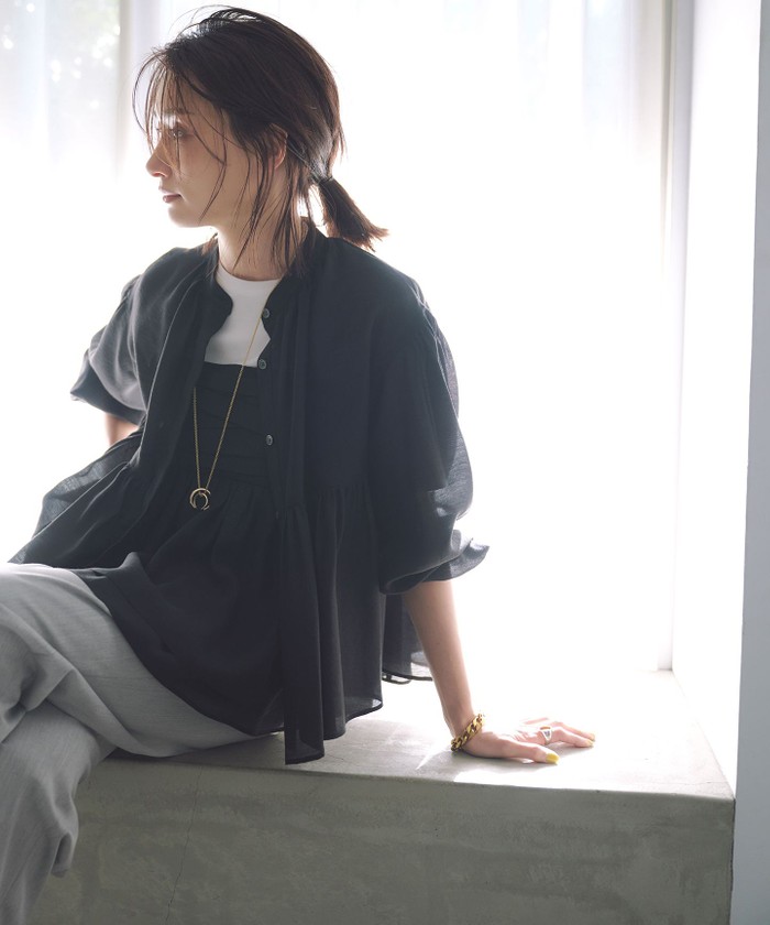 今期【杏さん着】オーガンジービスチェコンビ カットソー 新品 23区今季物 杏さん着用オーガンジービスチェコンビ カットソー 38