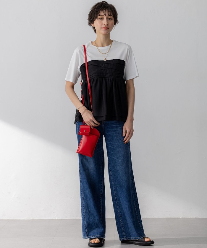 WEB&一部店舗限定カラーあり】オーガンジービスチェコンビ カットソー