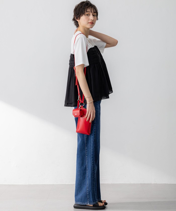 WEB&一部店舗限定カラーあり】オーガンジービスチェコンビ カットソー