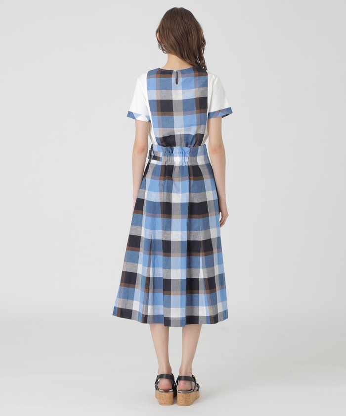 新品タグ付♡ ブルーレーベル　クレストブリッジチェックサイドベルトフレアスカート クレストブリッジチェックサイドベルトフレアスカート(508084981