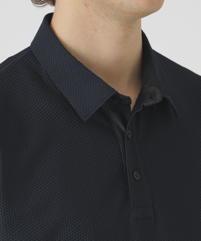 ホワイトポロシャツ BLACK lab. WEB・一部店舗限定】パーシャルチェックポロシャツ（WEB限定