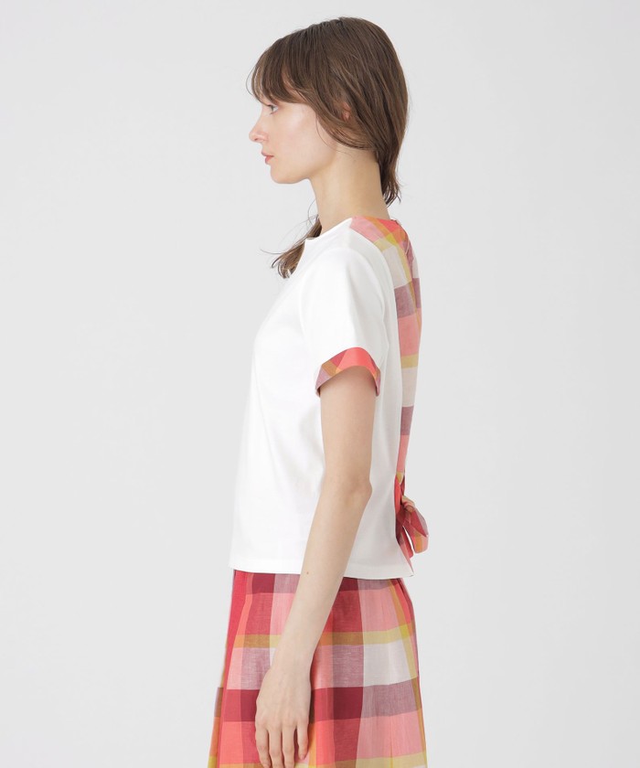コンパクトピマスムースバックチェックTシャツ(508128711)｜阪急百貨店