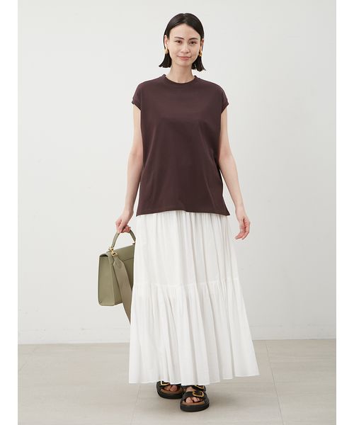 【専用】✨PLEATS PLEASE フレンチスリーブ トップス バイカラー L WEB限定カラー】ハイラインフレンチスリーブカットトップス