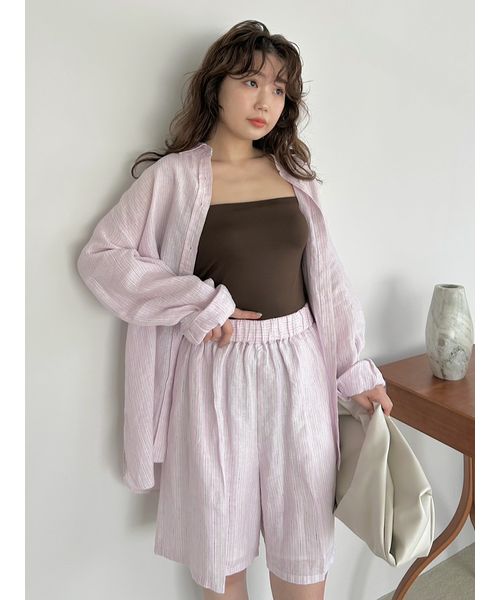 新品未使用　フレンチリネンオーバーサイズシャツ セットアップ対応】【WEB限定カラー】フレンチリネンオーバー