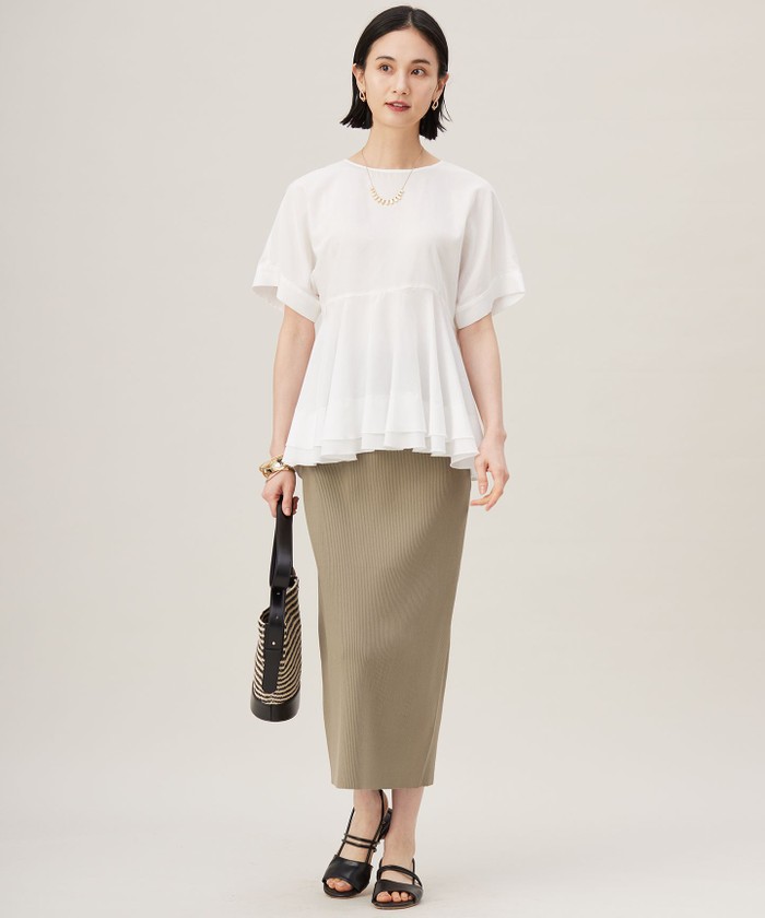 洗える】ソフトリネンペプラム ブラウス(508171020)｜阪急百貨店