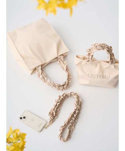 セルフォード　プリュムフリルラメ刺繍トートバッグ（Ｓ） CELFORD｜プリュムフリルラメ刺繍トートバッグ(S) | Rakuten