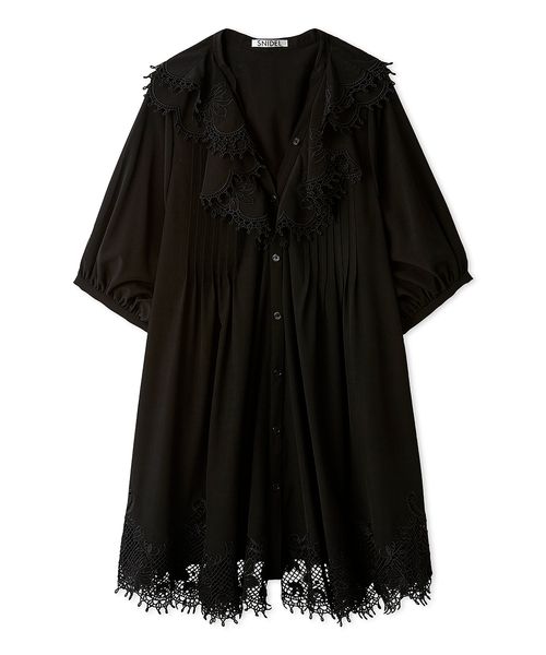 美品☆SNIDEL エンブロイダリーラッフルミニワンピース スナイデル SNIDEL エンブロイダリーラッフルミニワンピース
