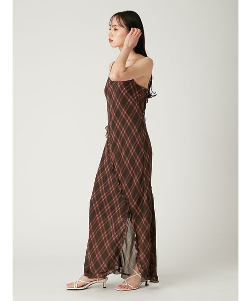 レーヨンシフォンラッフルプリントキャミワンピ(508090962