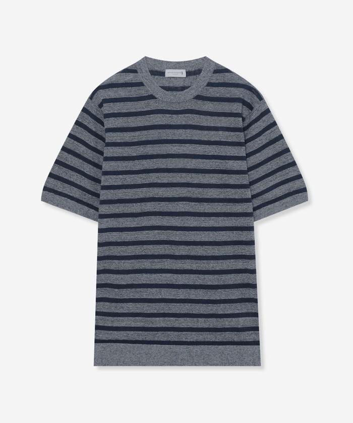 LEON掲載】リネンボーダーニットTシャツ(508133801)｜HANKYU MEN'S