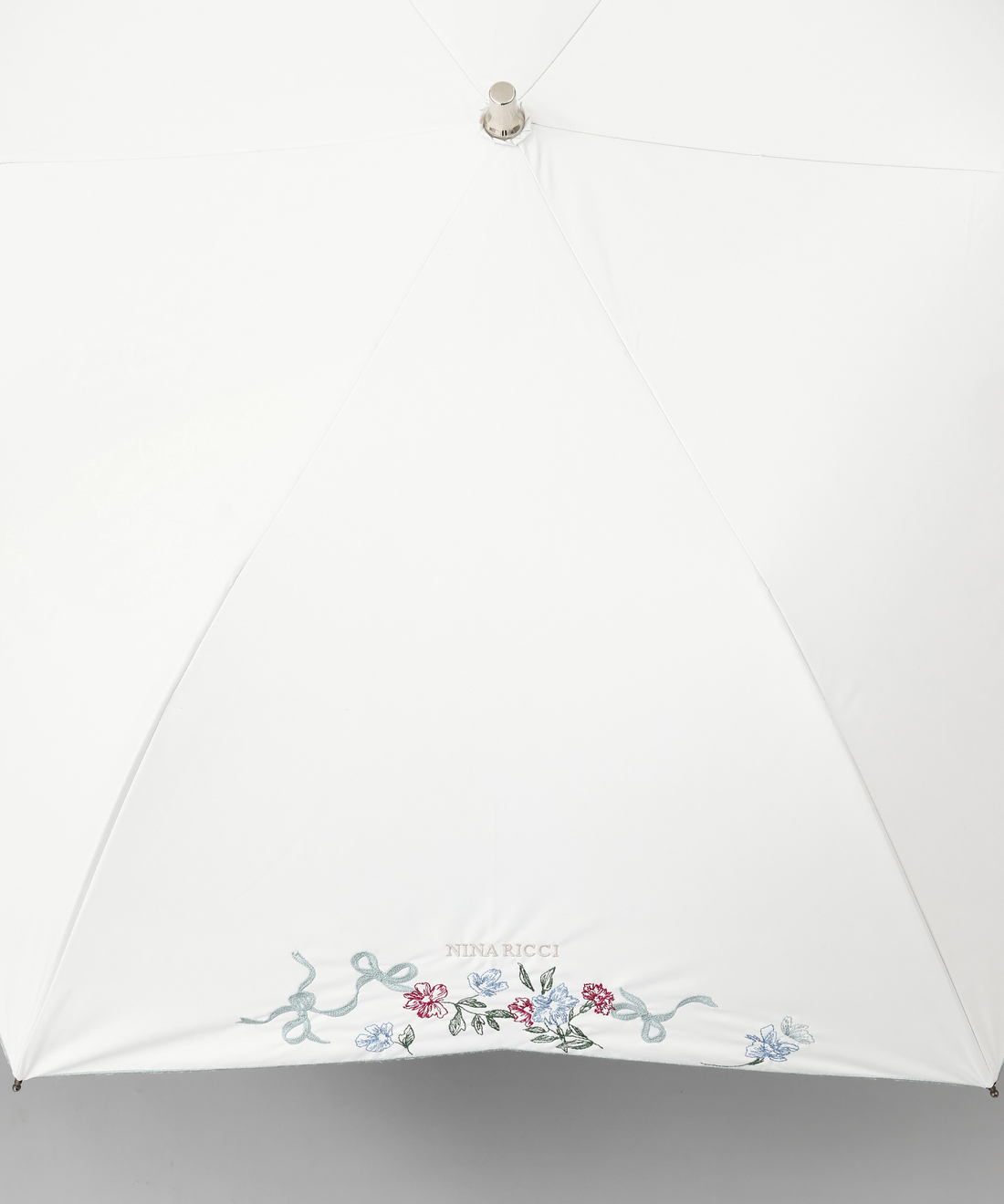 NINA RICCI（ニナリッチ）花柄刺しゅう晴雨兼用パラソル(2段折りたたみ