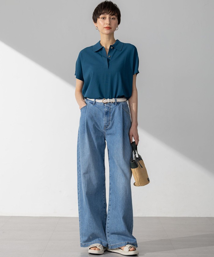 23区DENIM サマー タック ワイド パンツ Oggi6月号掲載/接触冷感】23区DENIM サマー タック ワイド