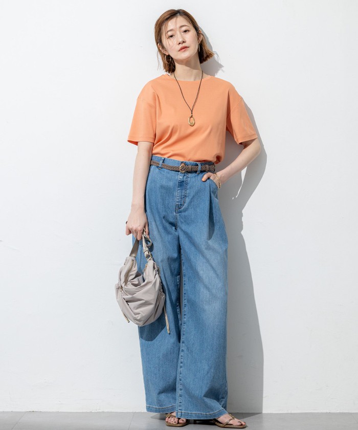Oggi6月号掲載 23区 サマー タック ワイド デニムパンツ 接触冷感 30 23区｜【Oggi6月号掲載/接触冷感】23区DENIM サマー タック