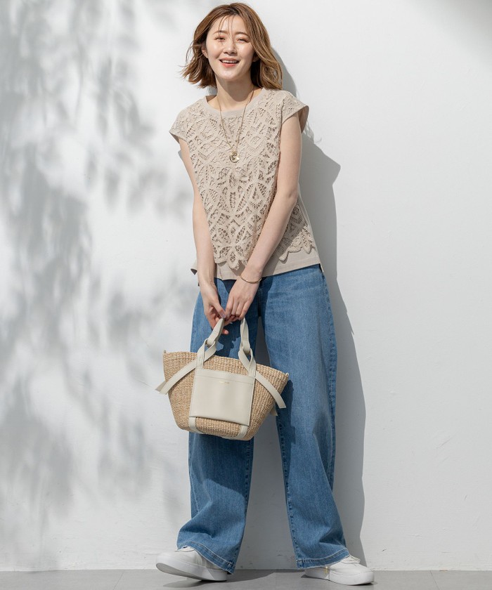 23区DENIM サマー タック ワイド パンツ Oggi6月号掲載/接触冷感】23区DENIM サマー タック ワイド