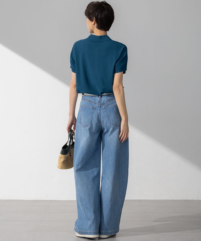 Oggi6月号掲載/接触冷感】23区DENIM サマー タック ワイド パンツ