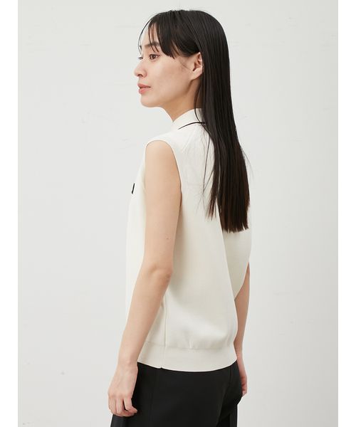 ミラオーウェン　【ウォッシャブル】【接触冷感】スリーブレスドライタッチポロニット Mila Owen ポロシャツ ポロ 「ウォッシャブル」「接触冷感