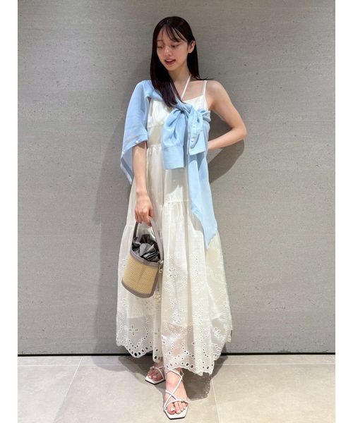 カットワークレースキャミワンピース 追加生産/新色追加】カットワークレースキャミワンピース